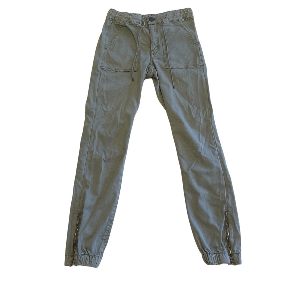 AMERICAN EAGLE • Women’s Super Stretch Olive Straight Leg Pants Size 4 Zip Ankle